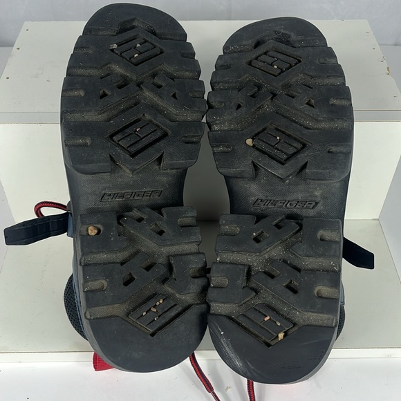 Vintage Y2K Tommy Hilfiger Navy Blue Chunky Leather Boots Lug Sole. - Picture 13 of 16